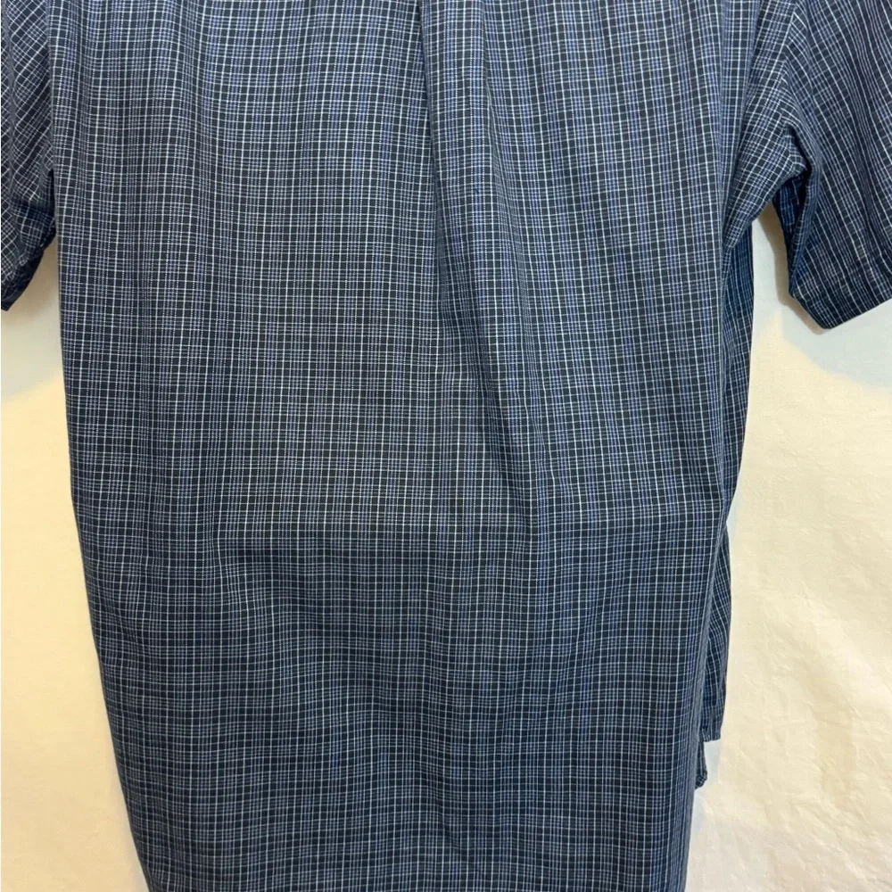 C-161 Men’s Dockers Blue & Black Plaid Short Sleeve Casual Button Down‎ Shirt